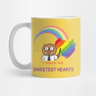 i teach the sweetest hearts - Cute Cat Teacher Mug